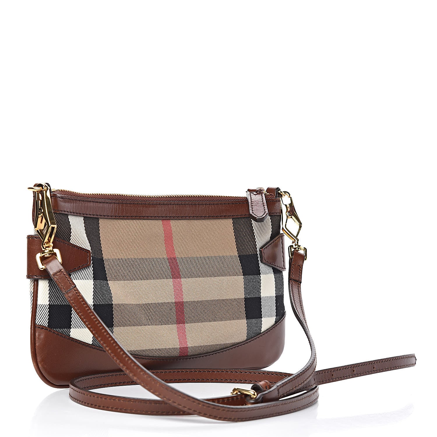 Burberry House Check Bridle Calfskin Peyton Crossbody Tan 4 of 15