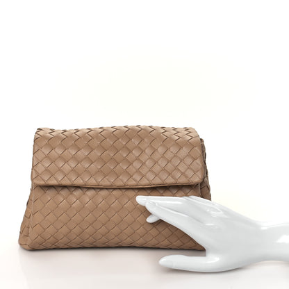 Bottega Veneta Nappa Intrecciato Flap Clutch Almond 2 of 10