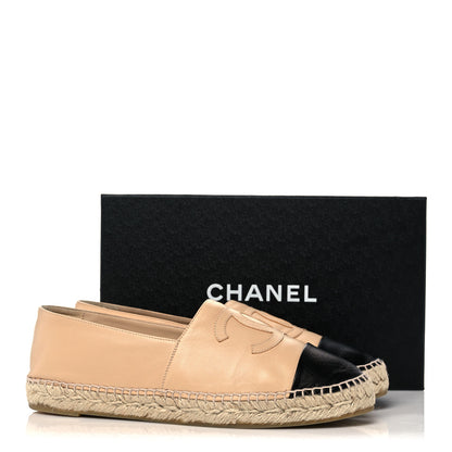 Chanel Lambskin CC Espadrilles 41 Beige Black 9 of 9