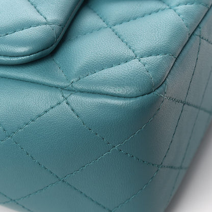 Chanel Lambskin Quilted Mini Square Flap Turquoise 11 of 12
