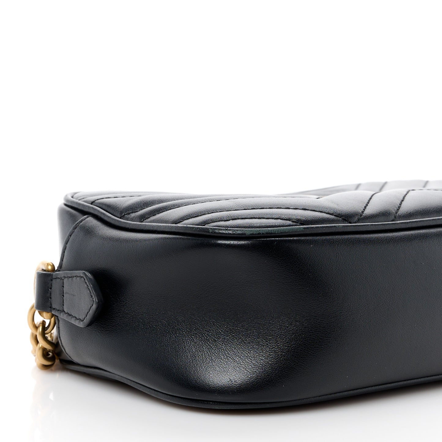 Calfskin Matelasse Small GG Marmont Chain Shoulder Bag Black
