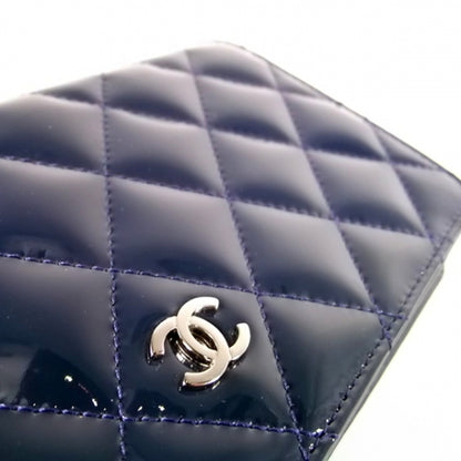 Chanel Quilted Patent Flat Wallet Blue 4 of 6