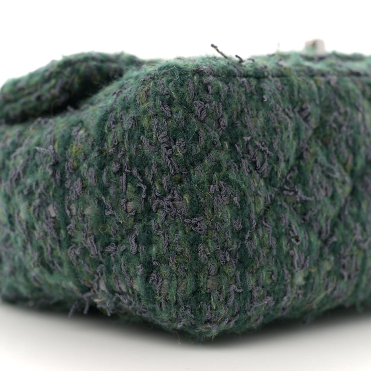 Chanel Wool Tweed Quilted Mini Rectangular Flap Green 9 of 10