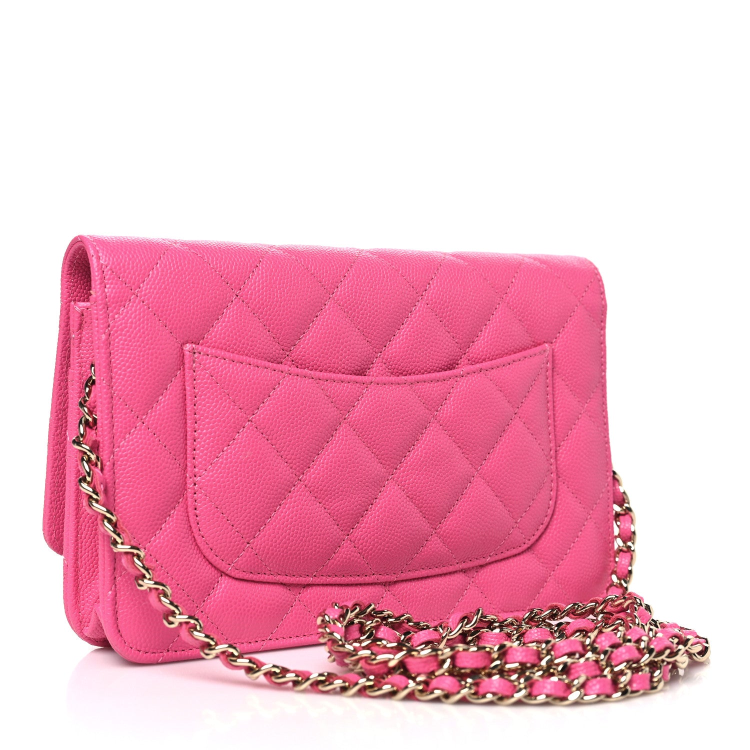 Chanel Caviar Quilted Wallet on Chain WOC Pink 3 of 11