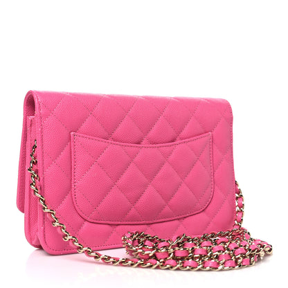 Chanel Caviar Quilted Wallet on Chain WOC Pink 3 of 11