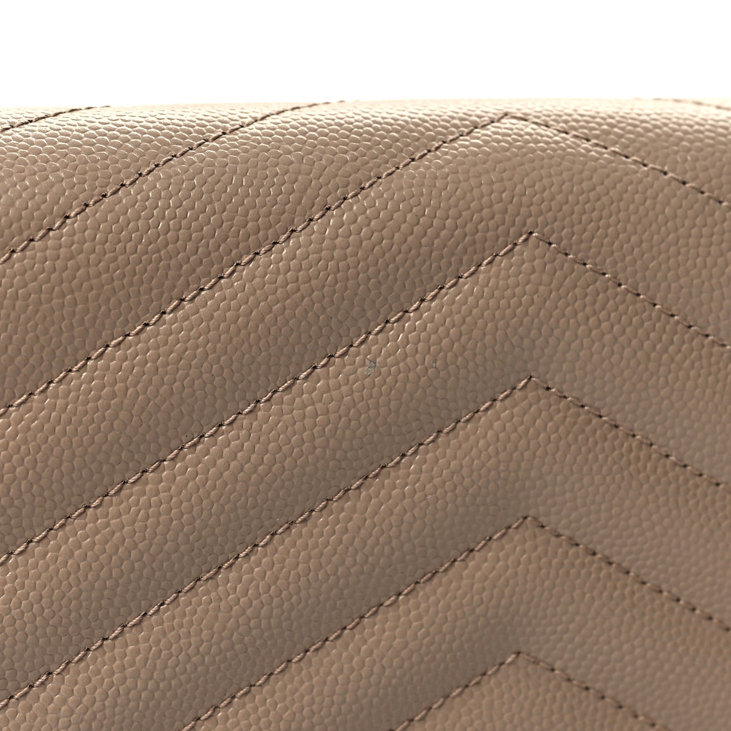 Grain De Poudre Matelasse Chevron Monogram Flap Wallet Dark Beige