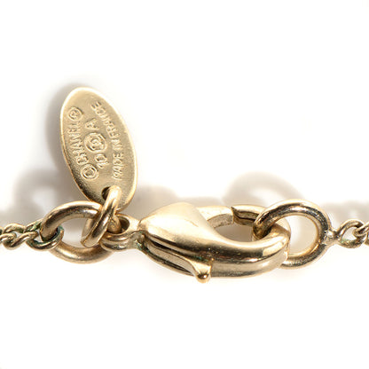 Chanel Crystal CC Pearl Drop Necklace Gold 5 of 5