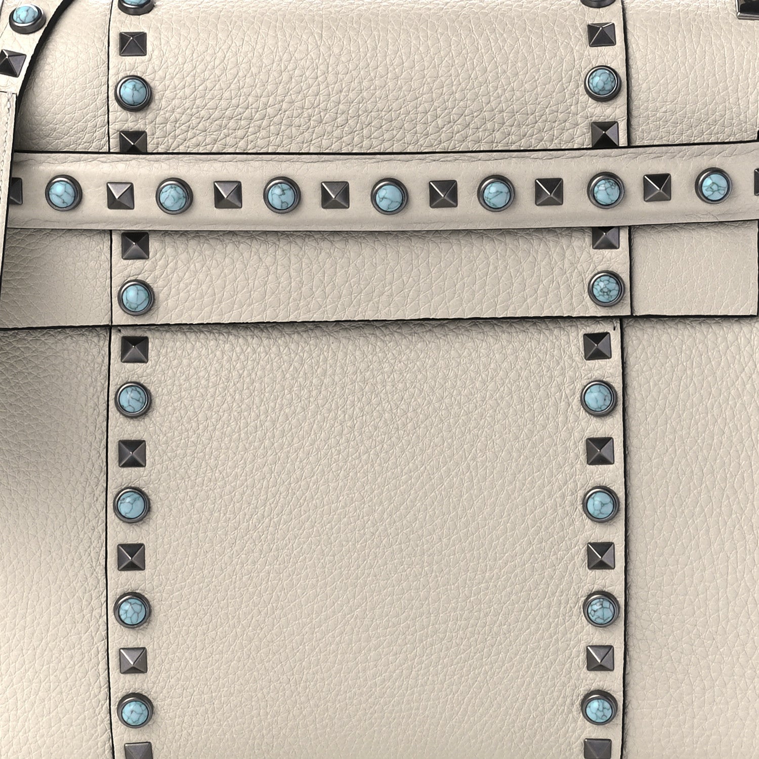 Valentino Garavani Grainy Calfskin My Rockstud Rolling Frame Bag Light Ivory 9 of 12