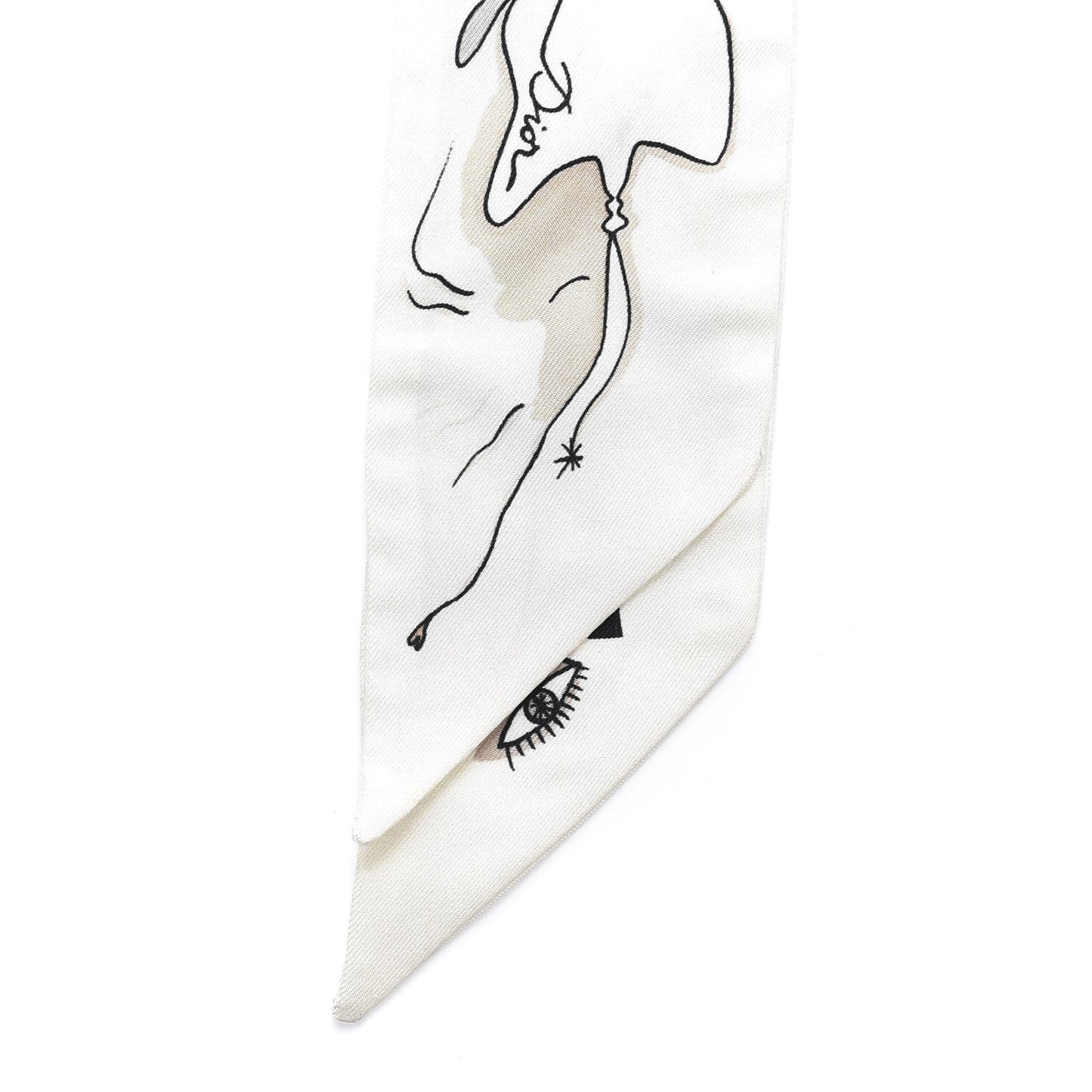 Silk Mitzah Scarf Off White