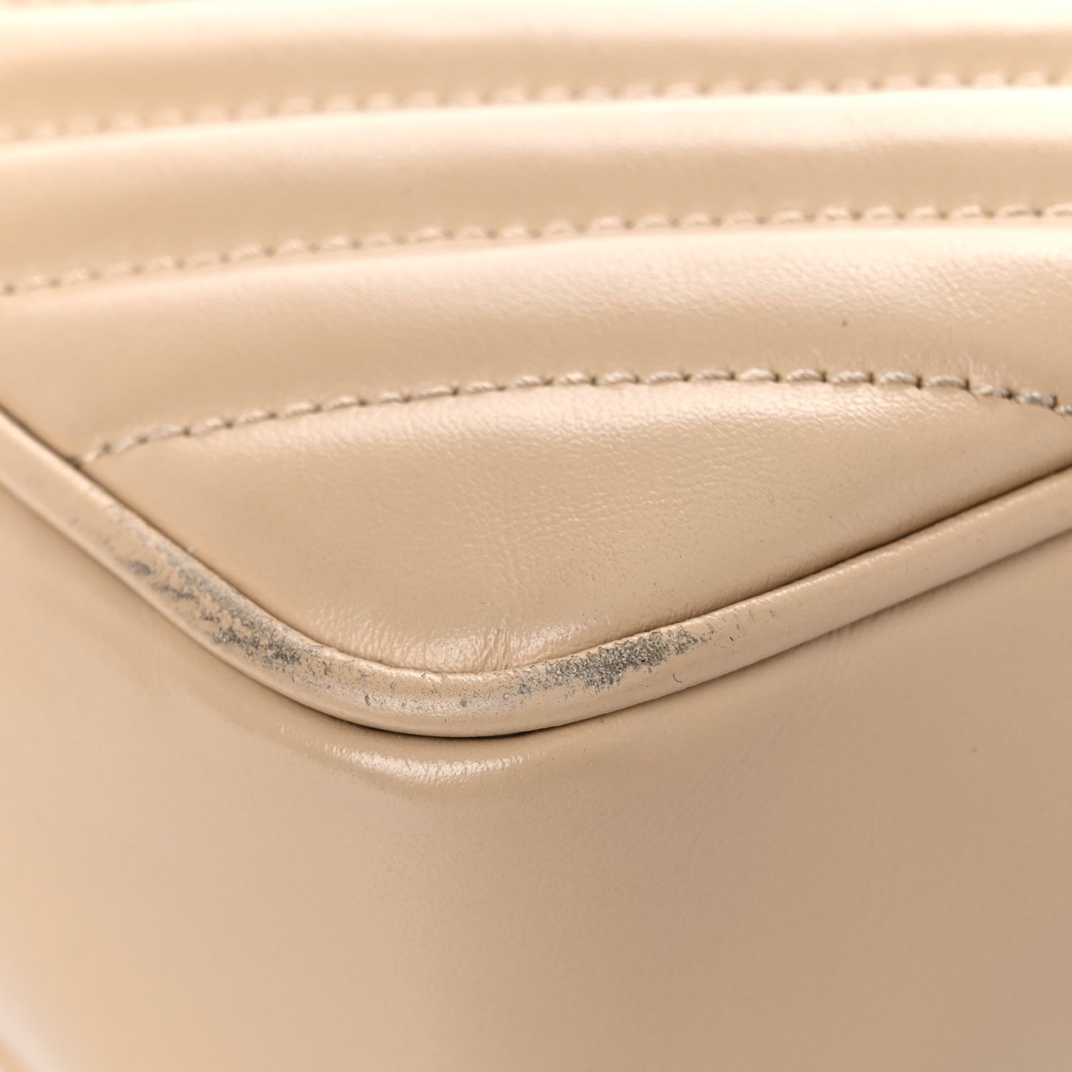 Saint Laurent Calfskin Matelasse Monogram Lou Camera Bag Dark Beige 8 of 21
