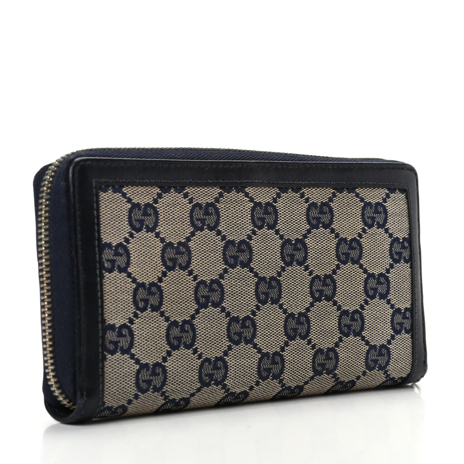 Gucci Monogram Margaux Calfskin Sukey Zip Around Wallet Beige Blue 3 of 6