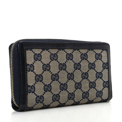 Gucci Monogram Margaux Calfskin Sukey Zip Around Wallet Beige Blue 3 of 6