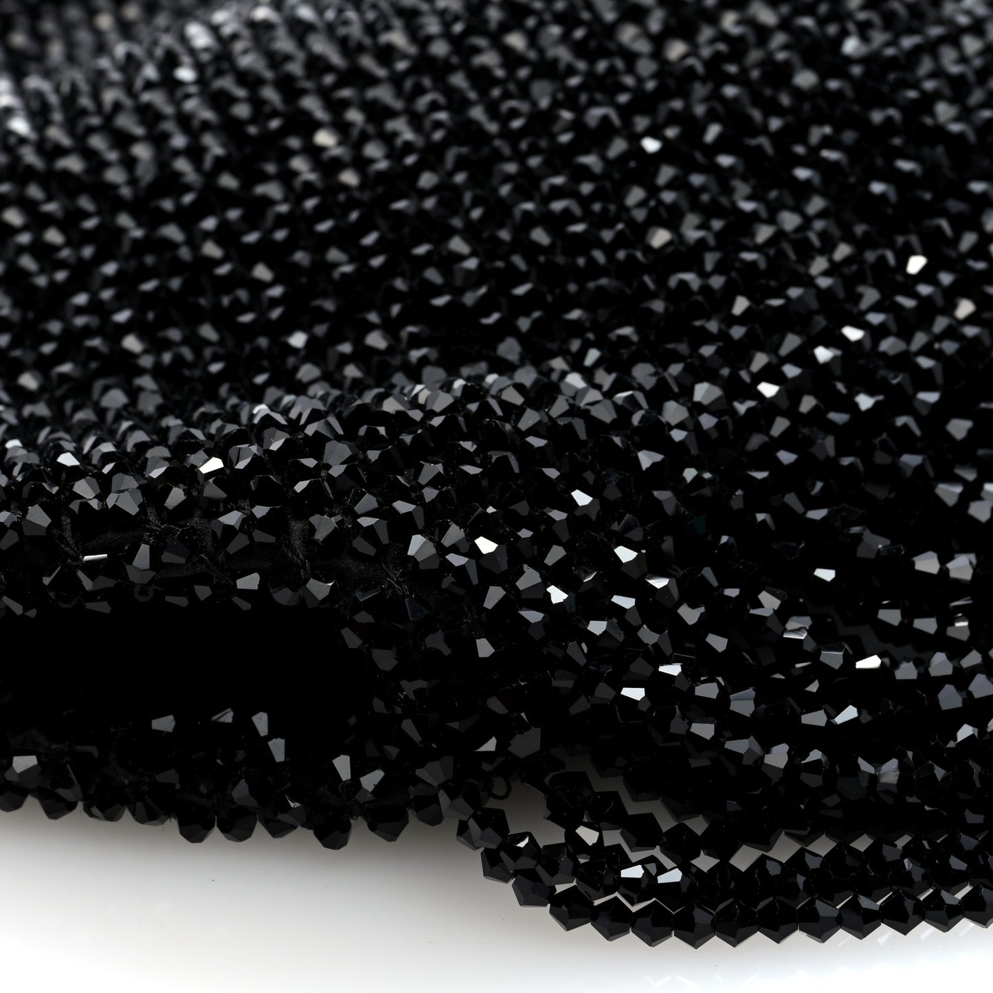 Satin Bead Embellished Callie Fringe Tassel Chain Evening Bag Black