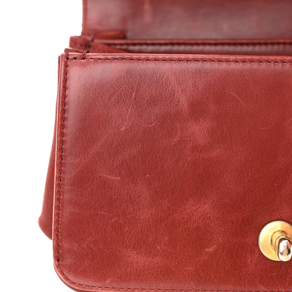 Chanel Iridescent Calfskin Quilted Mini Straight Lined Flap Red 14 of 14