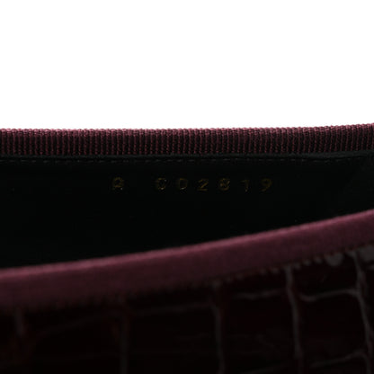 Chanel Patent Calfskin Crocodile Embossed Ballerina Flats 36.5 Dark Burgundy Black 9 of 10