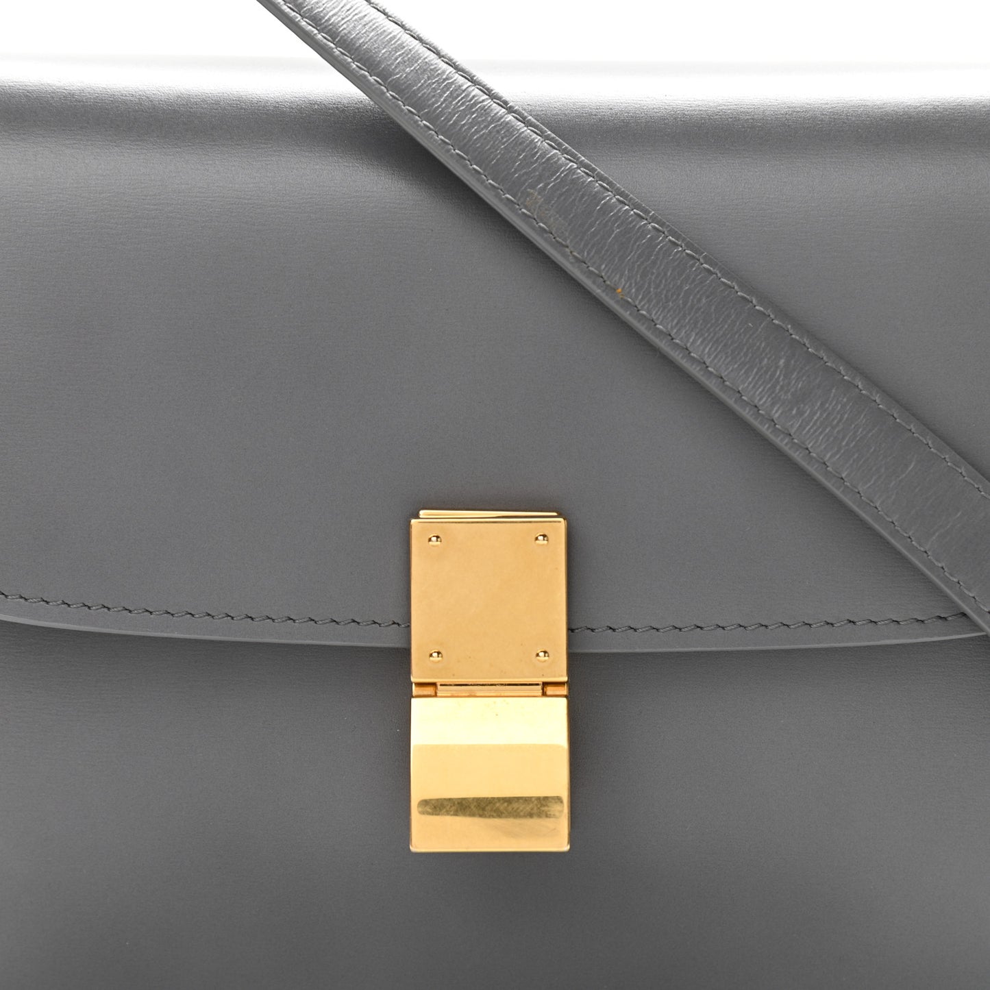 Box Calfskin Teen Classic Box Flap Bag Light Charcoal