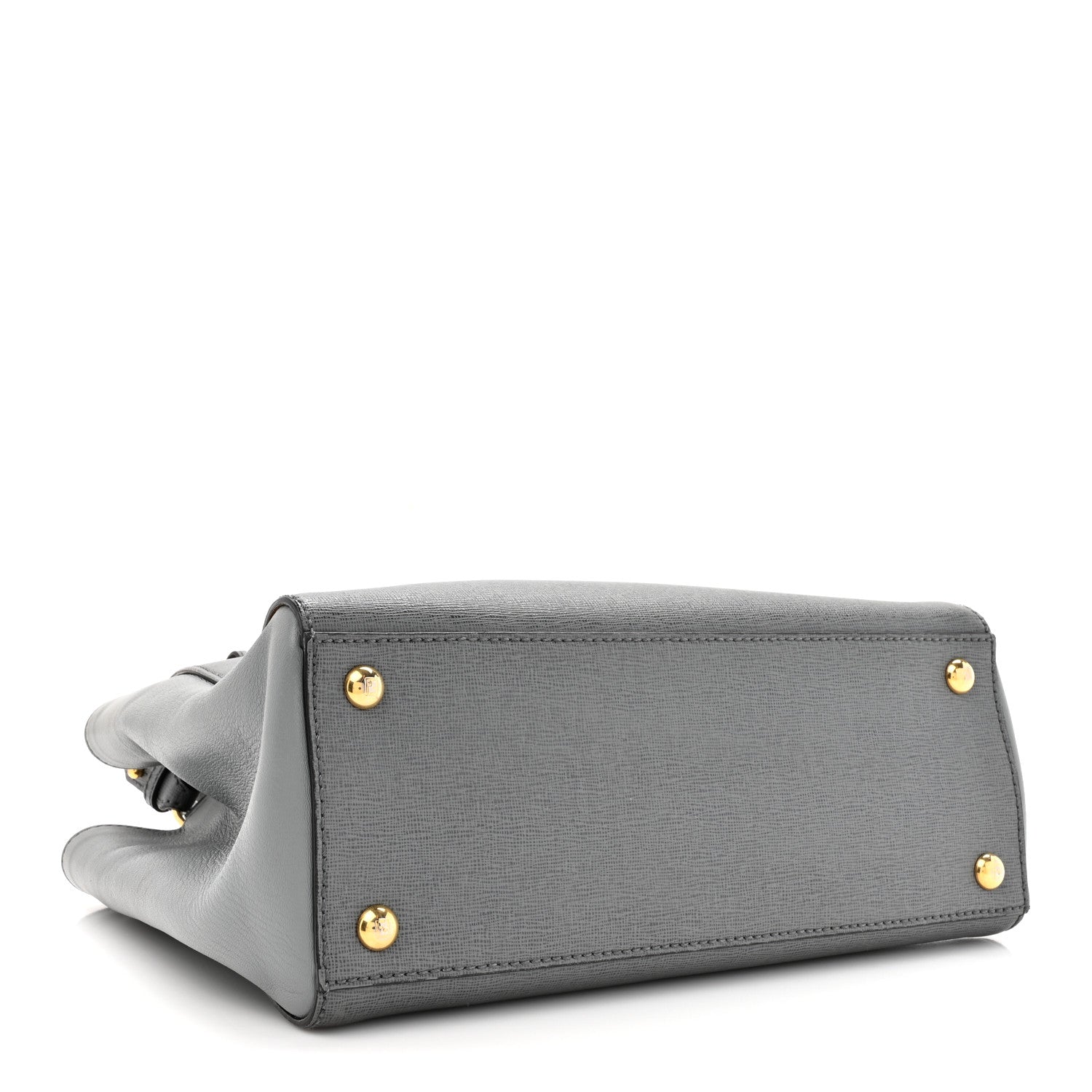 Fendi Vitello Elite Petite 2Jours Tote Grigio Grigio Chiaro 4 of 16