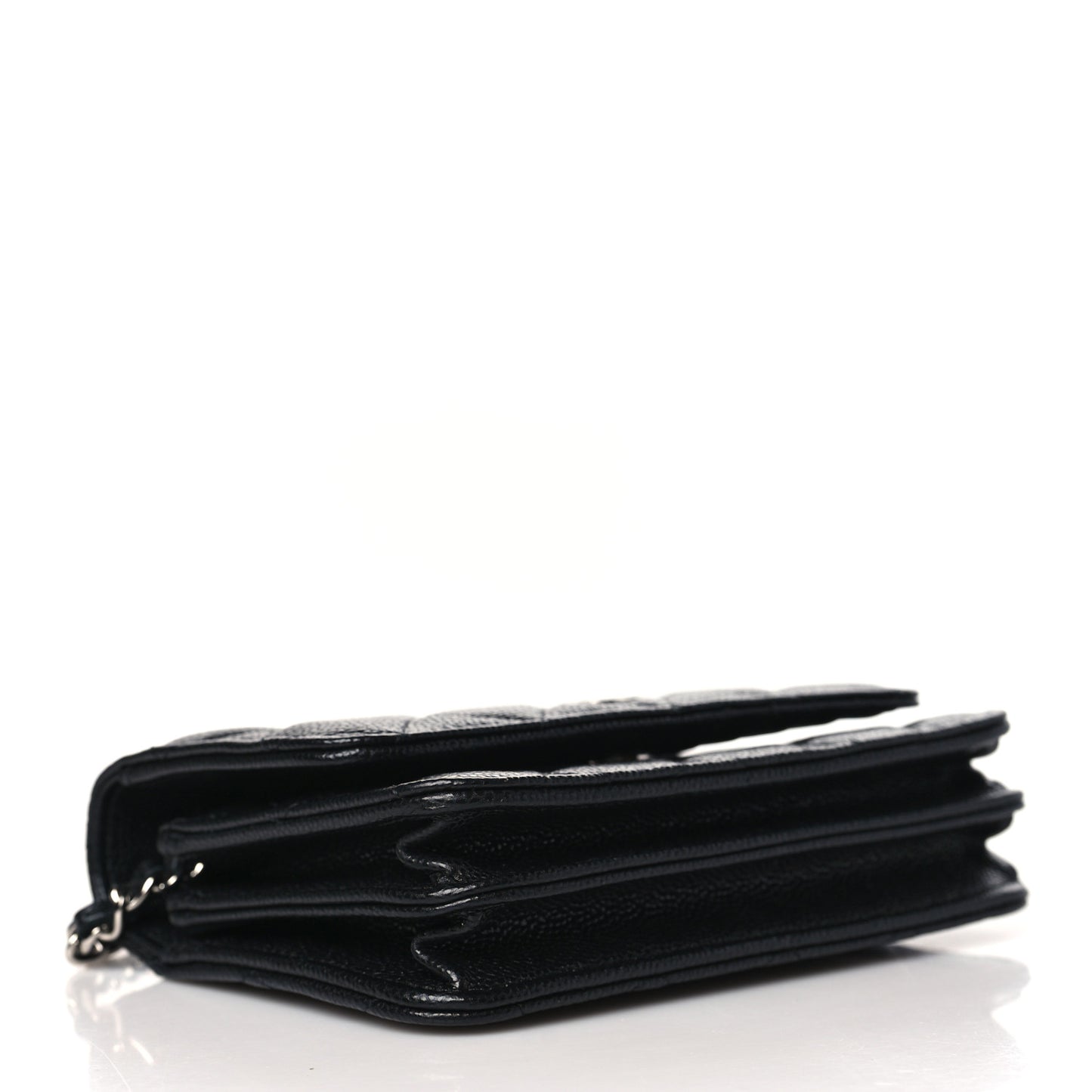Caviar Quilted Mini Wallet On Chain WOC Black