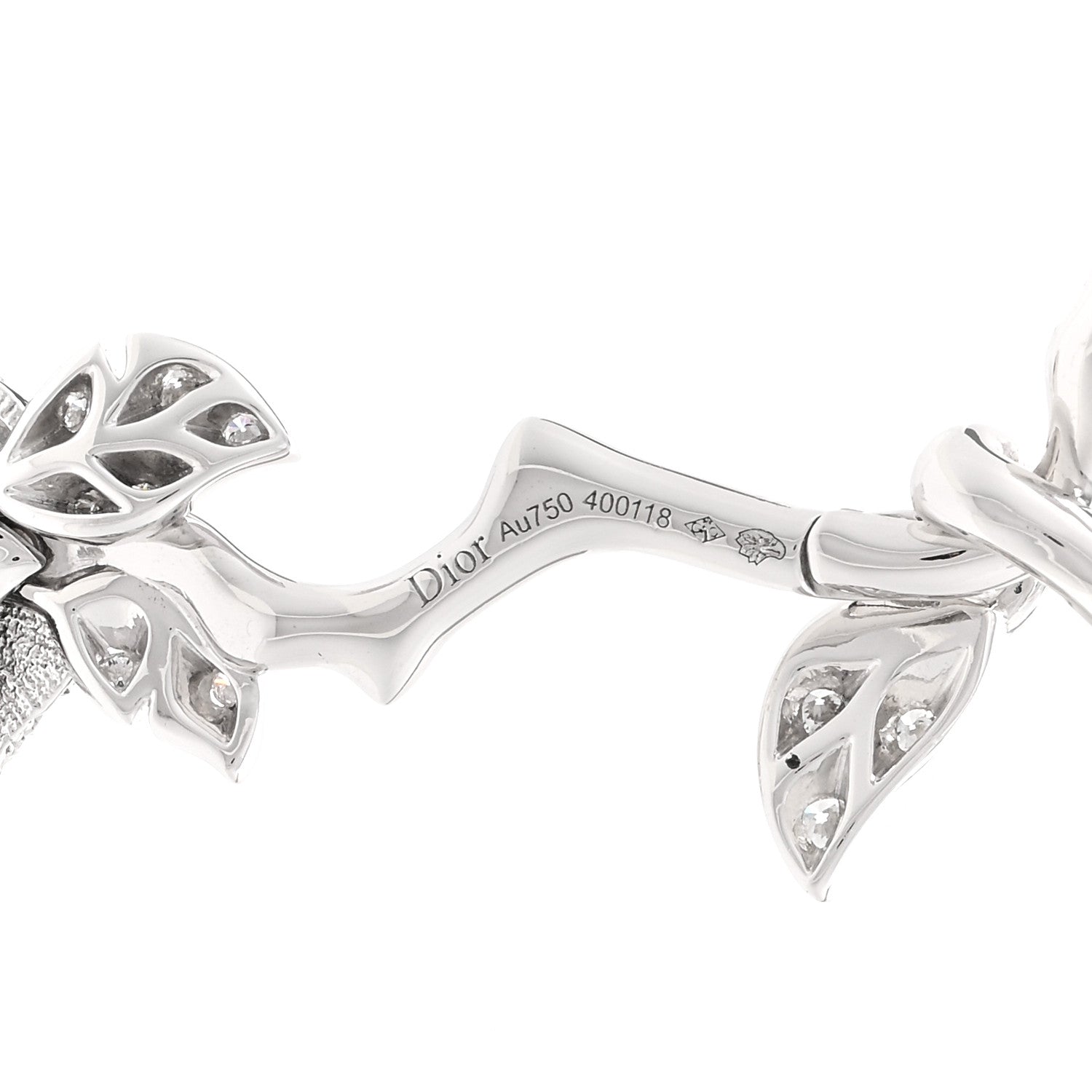 Christian Dior 18K White Gold Diamond Medium Rose Dior Bagatelle Drop Necklace 4 of 4