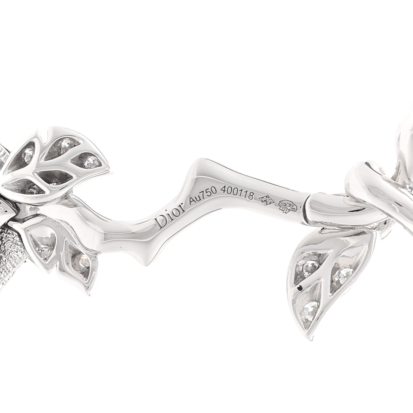 18K White Gold Diamond Medium Rose Dior Bagatelle Drop Necklace