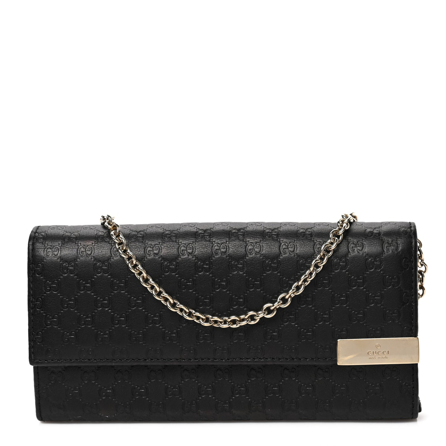 Soft Microguccissima Dice Chain Wallet Black