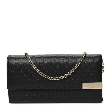 Gucci Soft Microguccissima Dice Chain Wallet Black 1 of 6