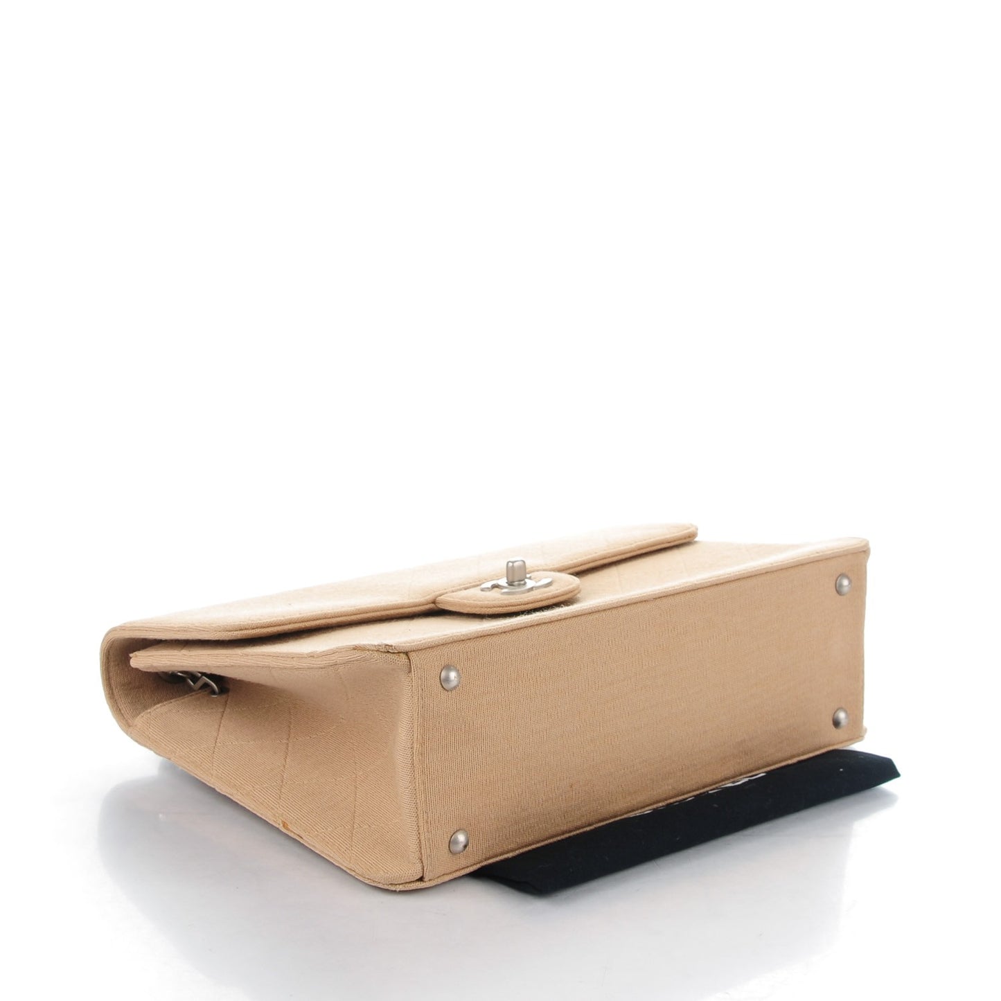 Jersey Quilted Jumbo Single Flap Beige