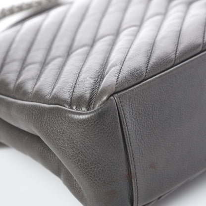Saint Laurent Sheepskin Matelasse Chevron Monogram Large College Satchel Dark Anthracite 16 of 16
