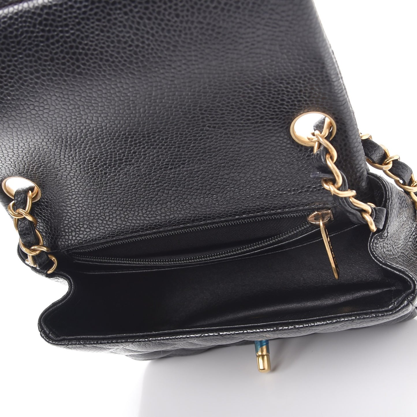 Caviar Quilted Mini Square Flap Black