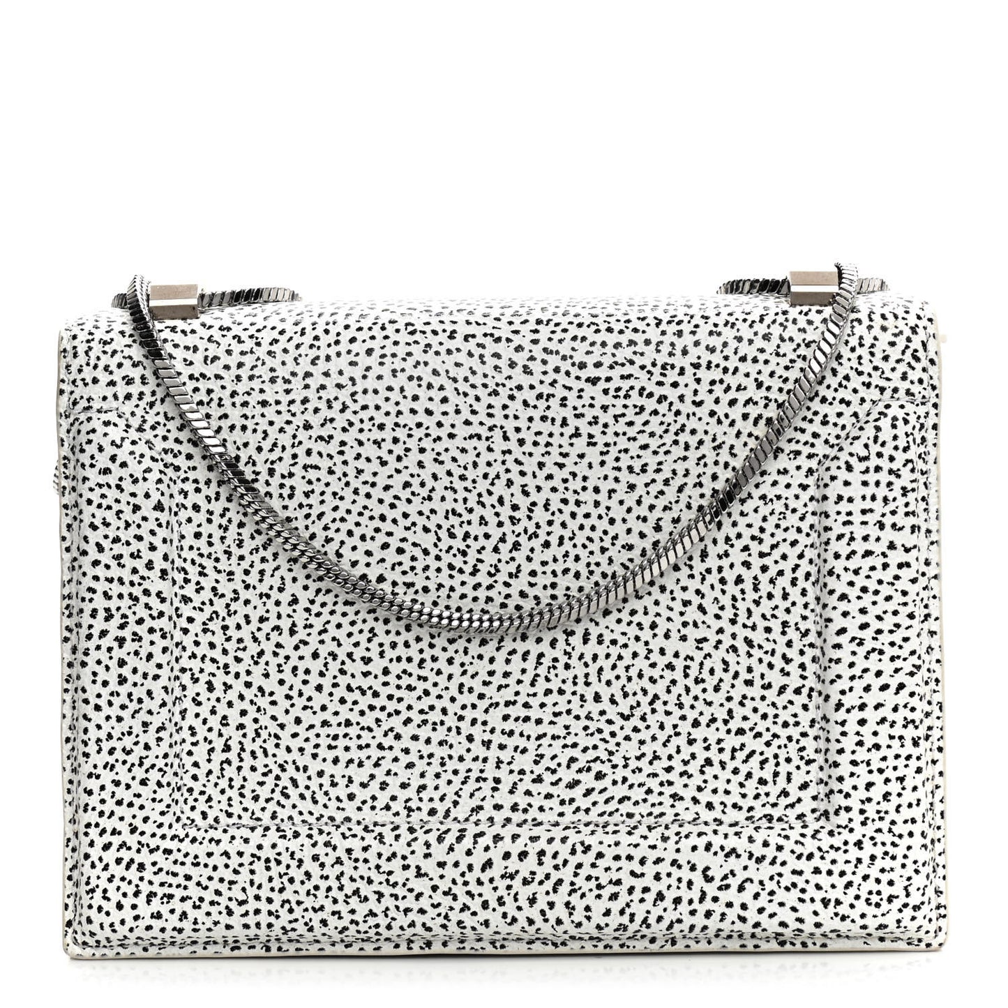 Textured Calfskin Soleil East West Shoulder Bag White