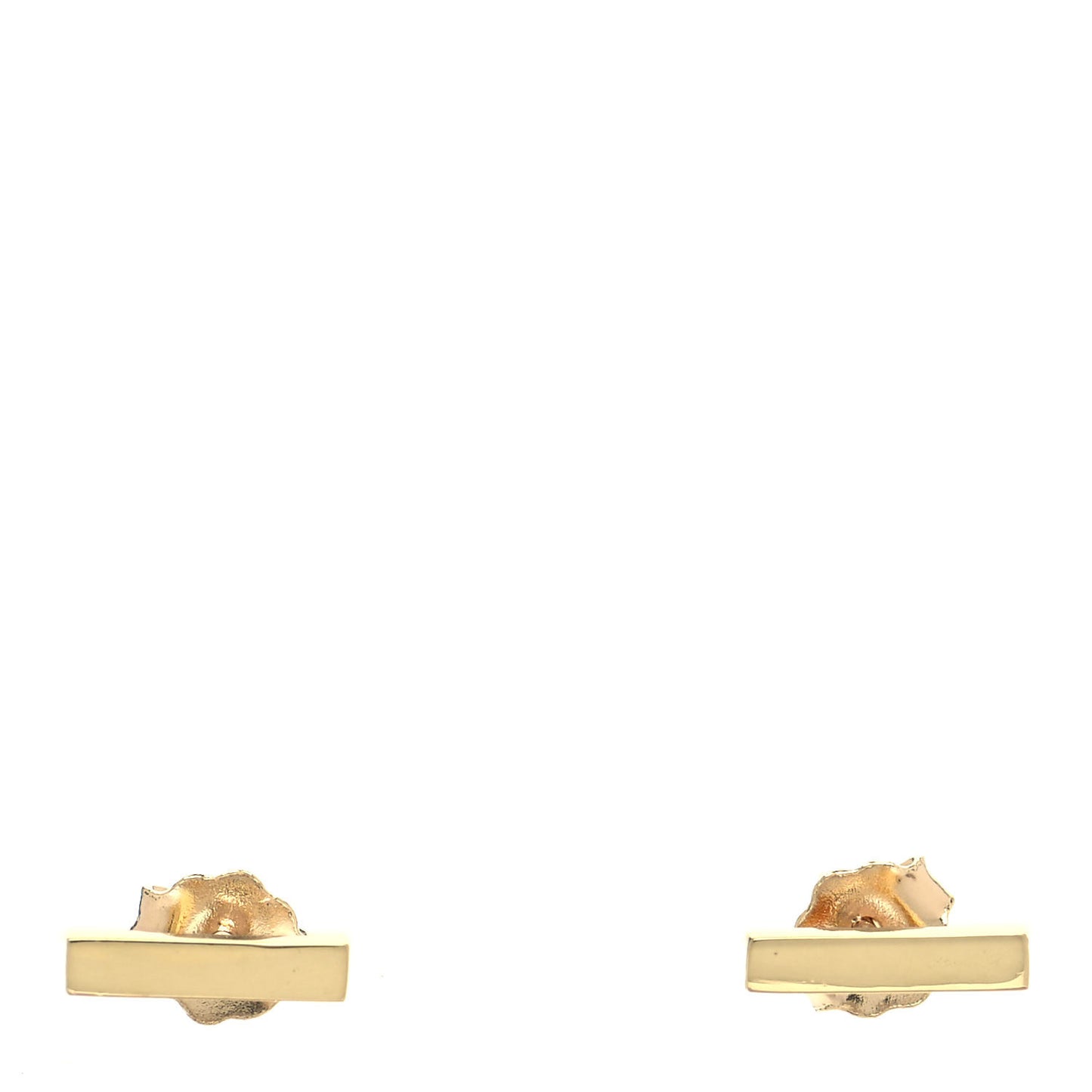 18K Yellow Gold Bar Stud Earrings