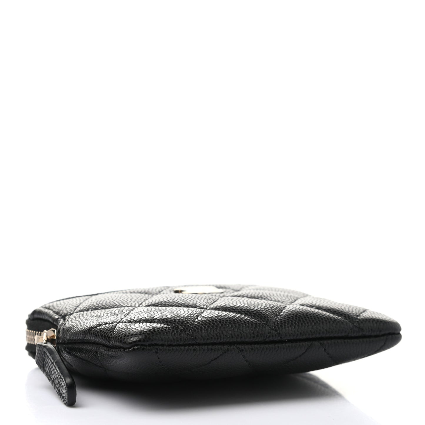 Caviar Quilted Zip Card Holder Wallet Black