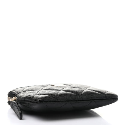 Chanel Caviar Quilted Zip Card Holder Wallet Black 4 of 7