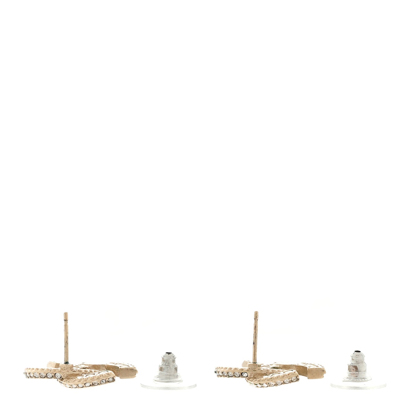 Crystal Timeless CC Earrings Light Gold