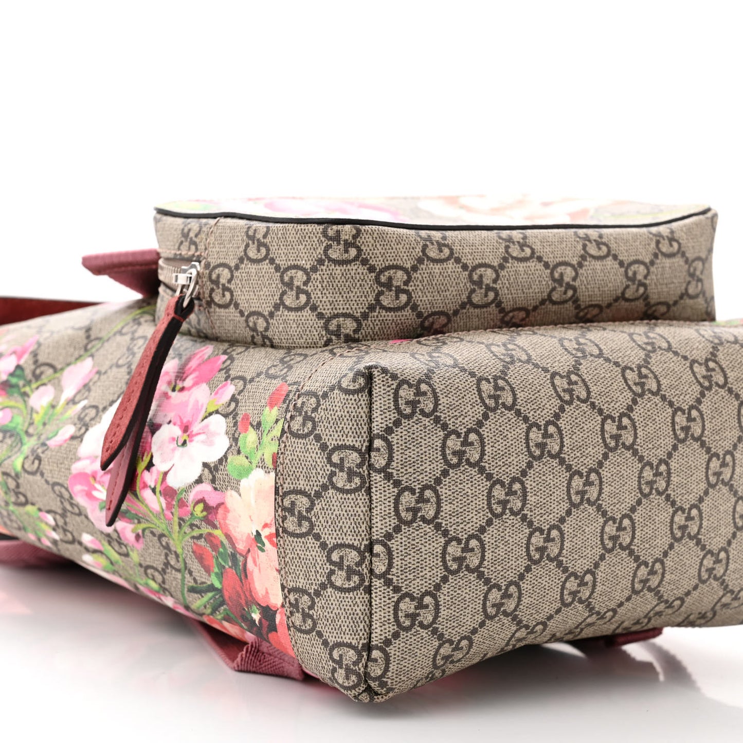 GG Supreme Monogram Blooms Small Single Buckle Backpack Beige Multicolor Dry Rose
