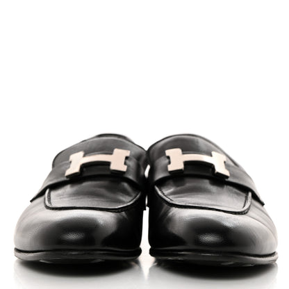 Hermes Goatskin Womens Paris Loafers 36 Black 2 of 9