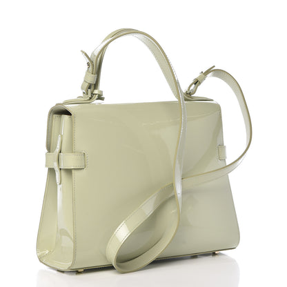 Delvaux Patent Calfskin MM Tempete Satchel Almond 3 of 15