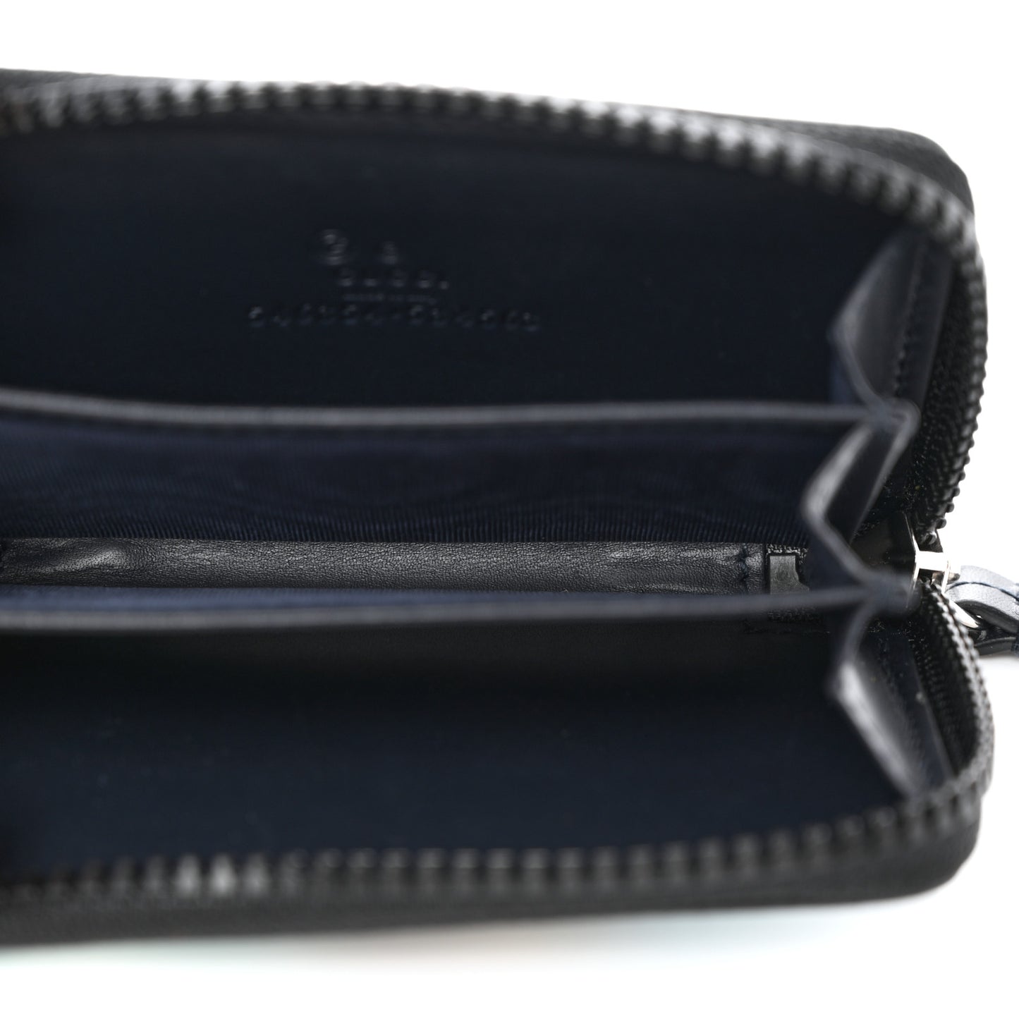 GG Supreme Monogram Blooms Zip Around Card Case Wallet Beige Blue Navy