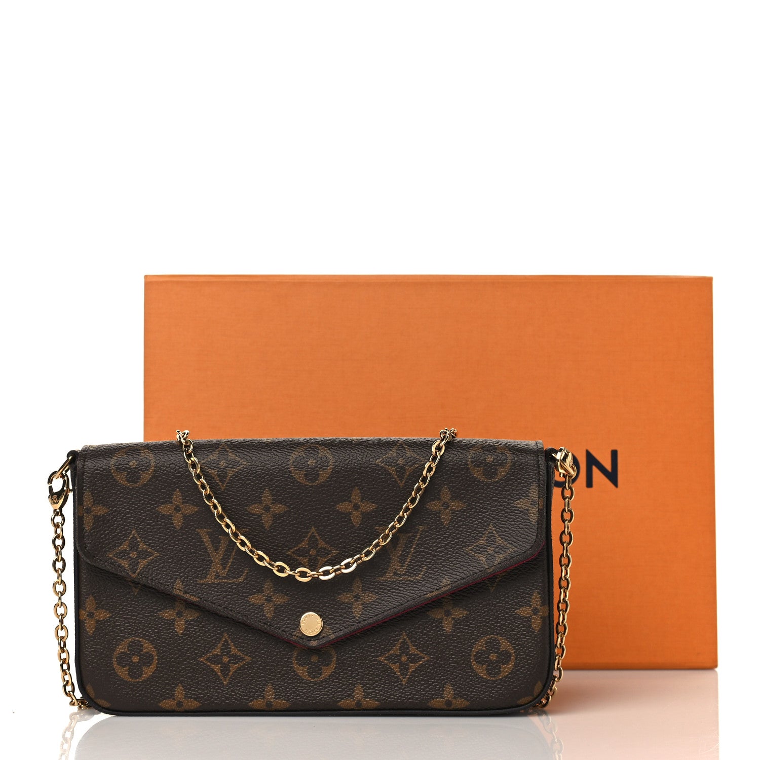 Louis Vuitton Monogram Pochette Felicie Chain Wallet Fuchsia 9 of 9