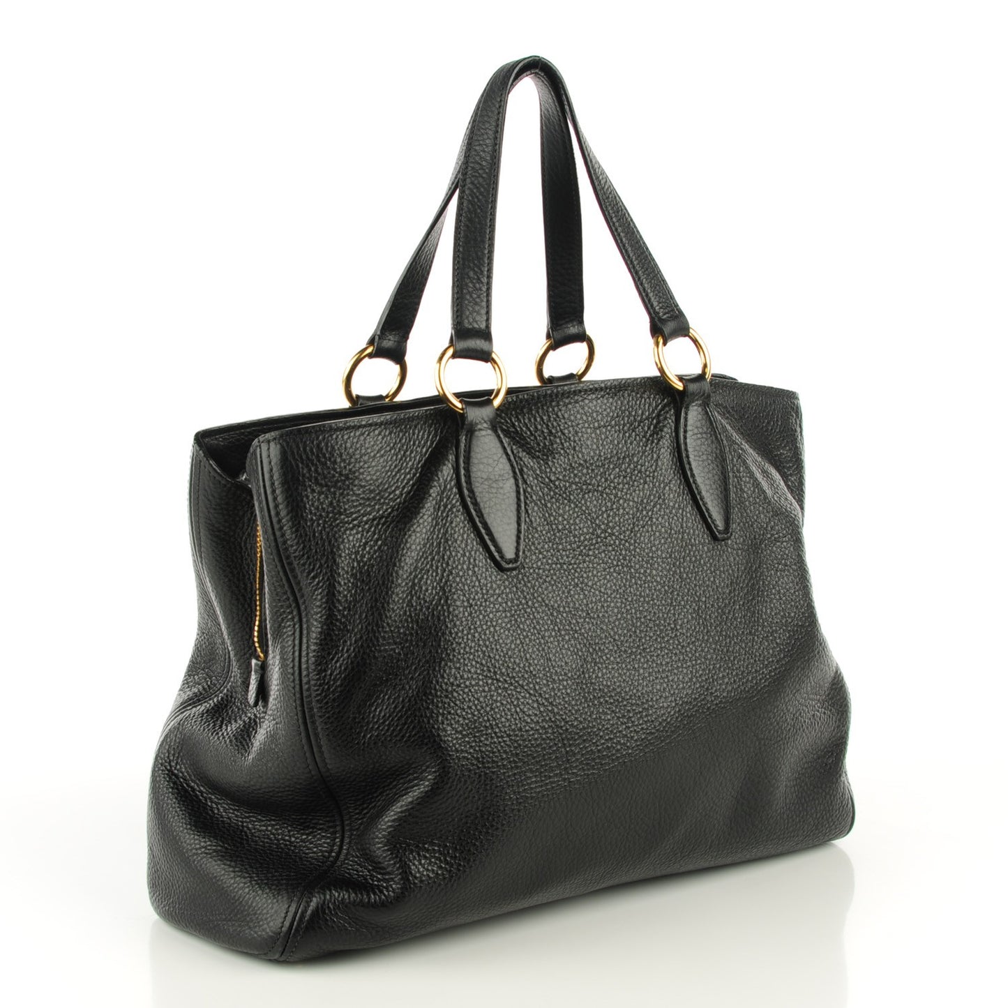 Vitello Caribu Top Handle Bag Nero Black
