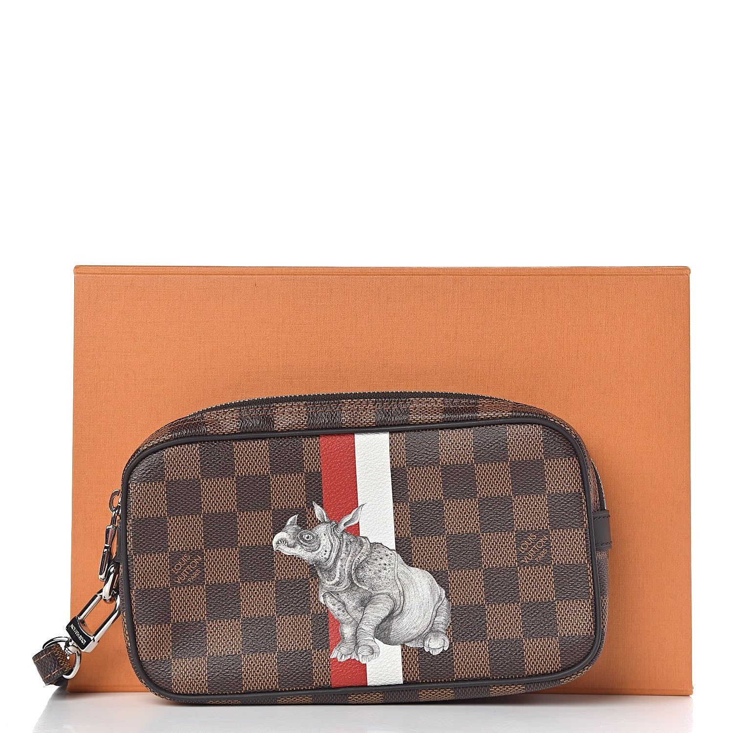 Louis Vuitton Savane Damier Ebene Rhinoceros Pochette Volga 10 of 10