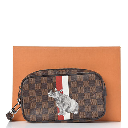 Louis Vuitton Savane Damier Ebene Rhinoceros Pochette Volga 10 of 10