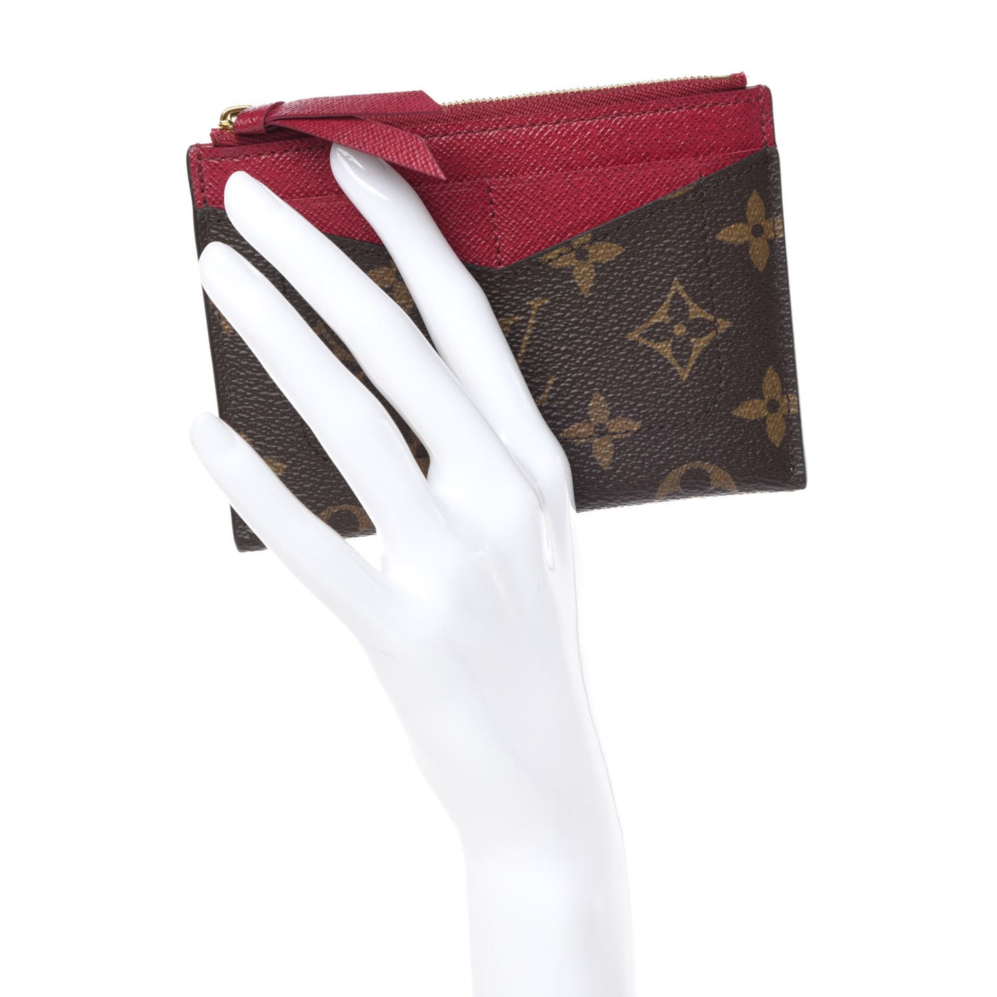 Monogram Zipped Card Holder Fuchsia