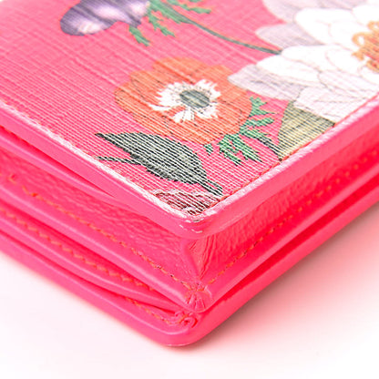 Gucci Calfskin Flora Print Zumi Card Case Fuxia Fluo 11 of 13