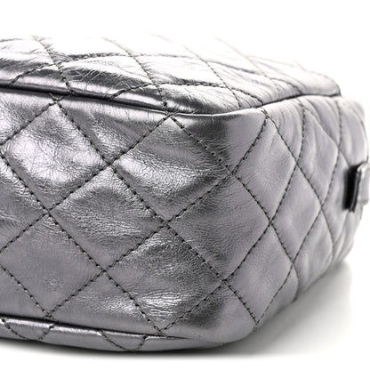 Chanel Metallic Aged Calfskin Quilted Medium Reissue Camera Case Dark Silver 9 of 9