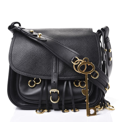 Prada Saffiano Cuir Calf Corsaire Bag Black 1 of 12