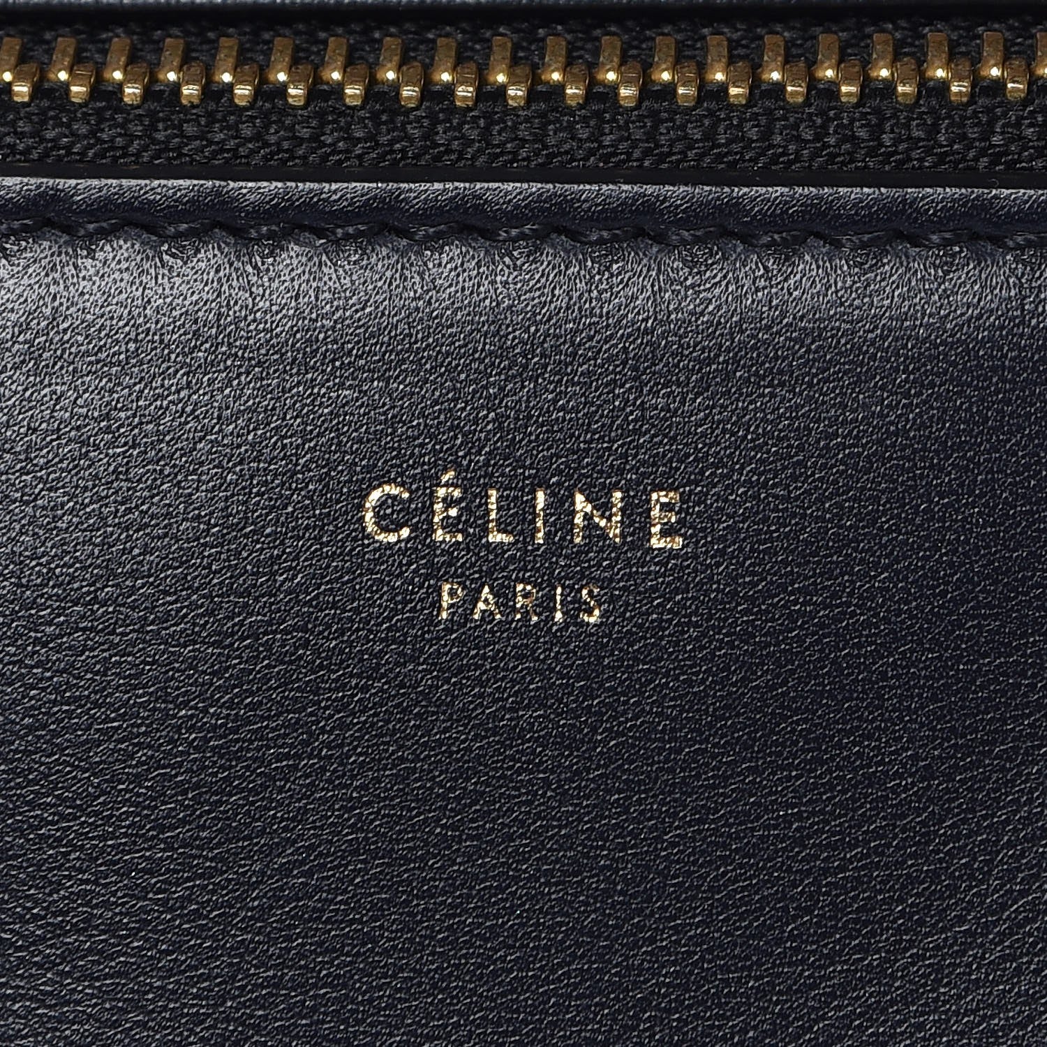 Celine Smooth Calfskin Medium Bi-Color Edge Shoulder Bag Black Navy 6 of 10