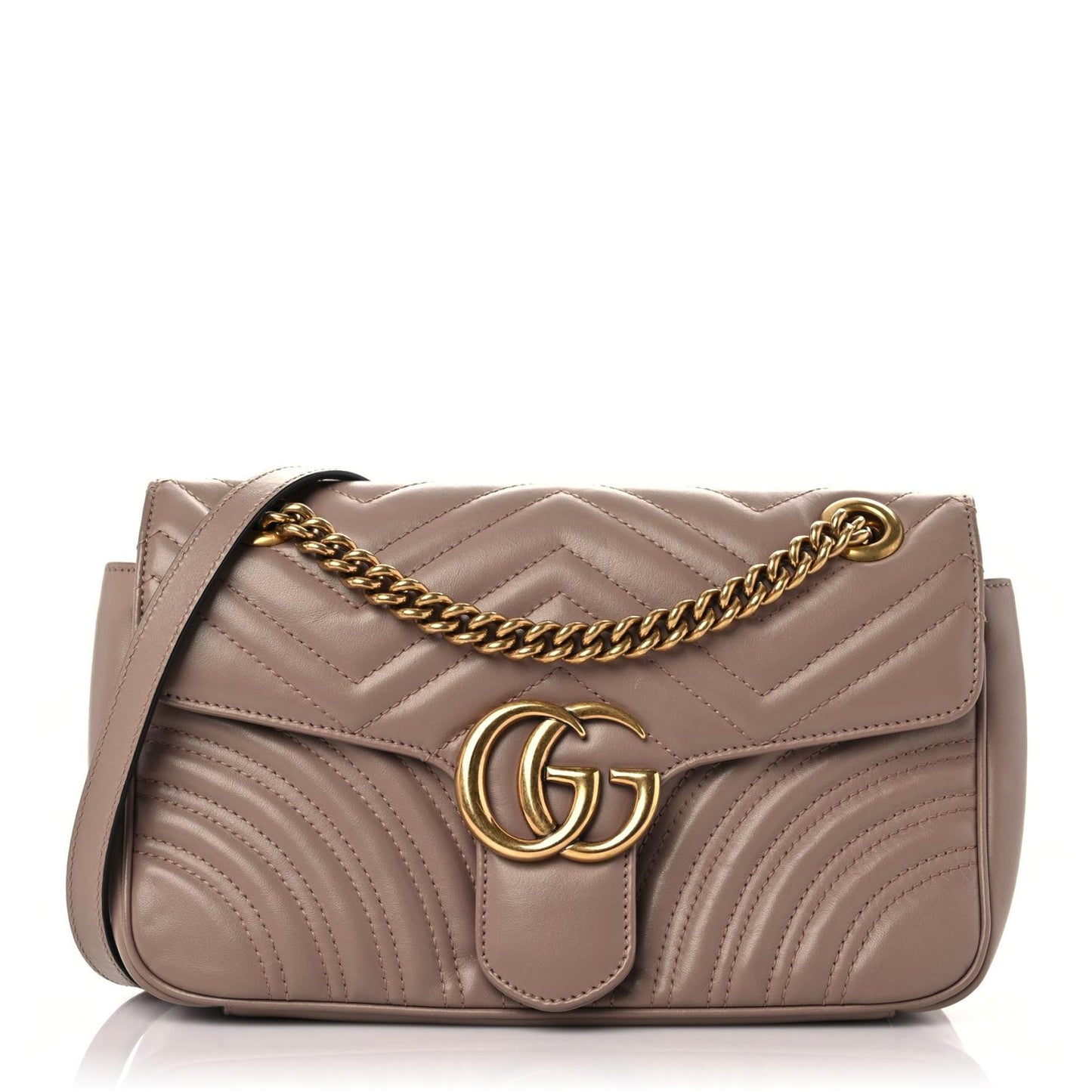 Calfskin Matelasse Small GG Marmont Shoulder Bag Porcelain Rose