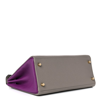 Hermes Togo Horseshoe Kelly Retourne 28 Gris Asphalte Anemone 4 of 15