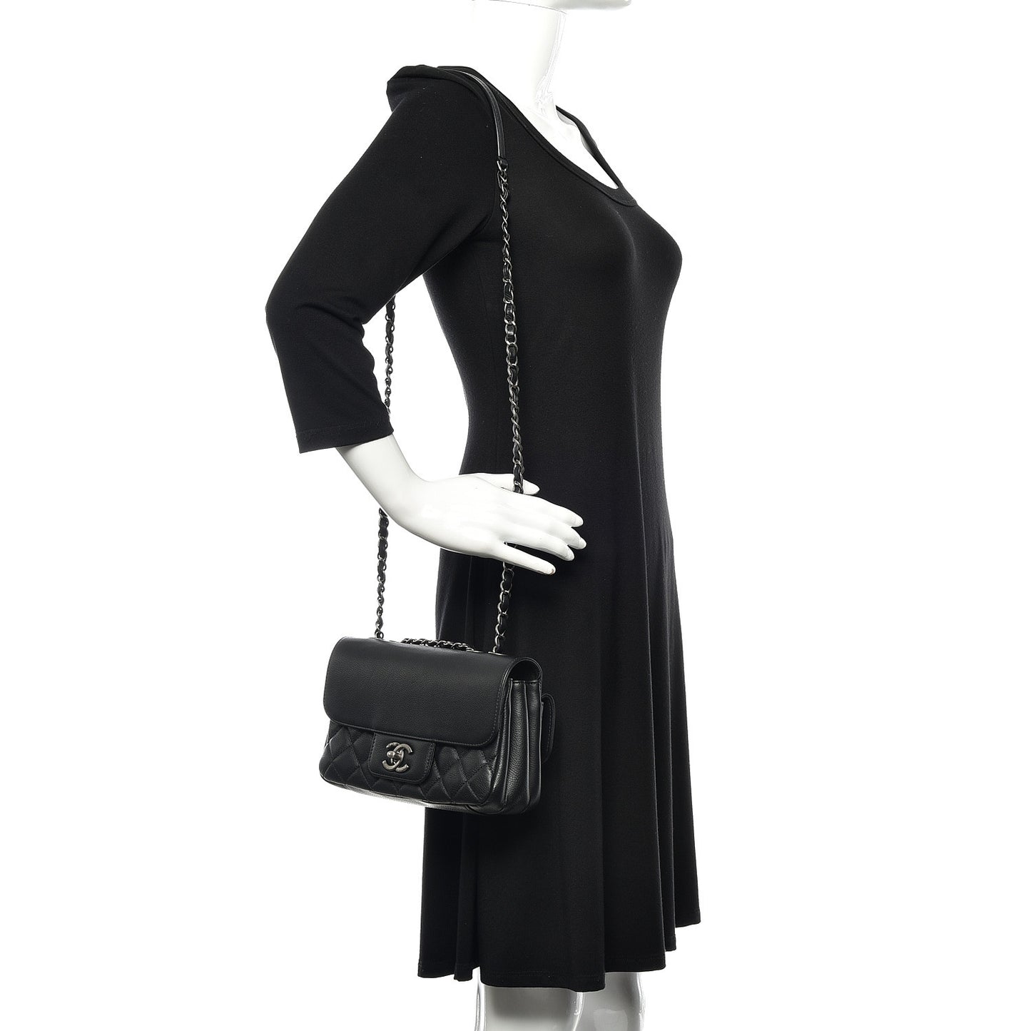 Caviar All About Flap Bag Black